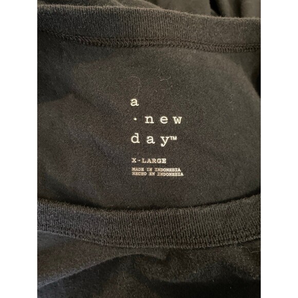 A New Day Tank Dress Sleeveless Plus Size XL Black  Gathered Waist Flattering On - Picture 7 of 11